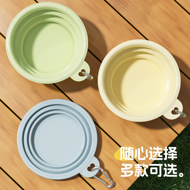 Pet Folding Bowl TPE Portable Dog Bowl for Traveling, Food Bowl for Cats and Dogs Outdoor Drinking Water Basin