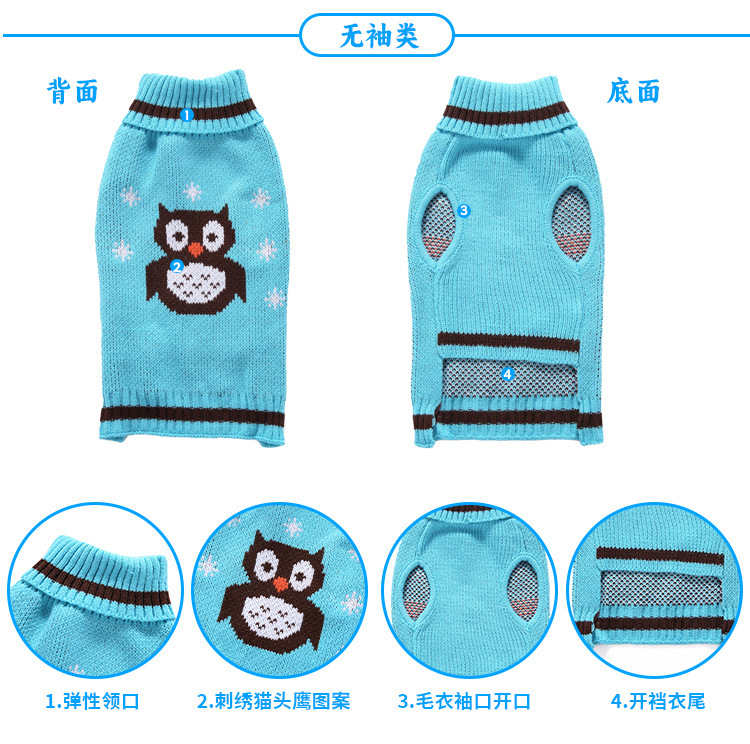 狗狗条纹高领雪人麋鹿格子圣诞宠物装扮毛衣