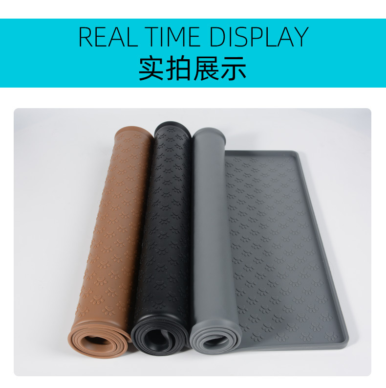 Silicone pet leak proof meal mat, dog mat, cat mat, car foldable pet feeding anti spill feeding mat, available for wholesale in stock