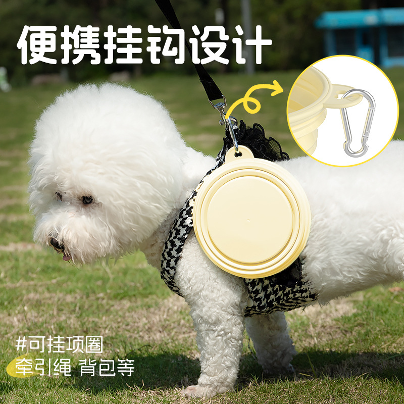 Pet Folding Bowl TPE Portable Dog Bowl for Traveling, Food Bowl for Cats and Dogs Outdoor Drinking Water Basin